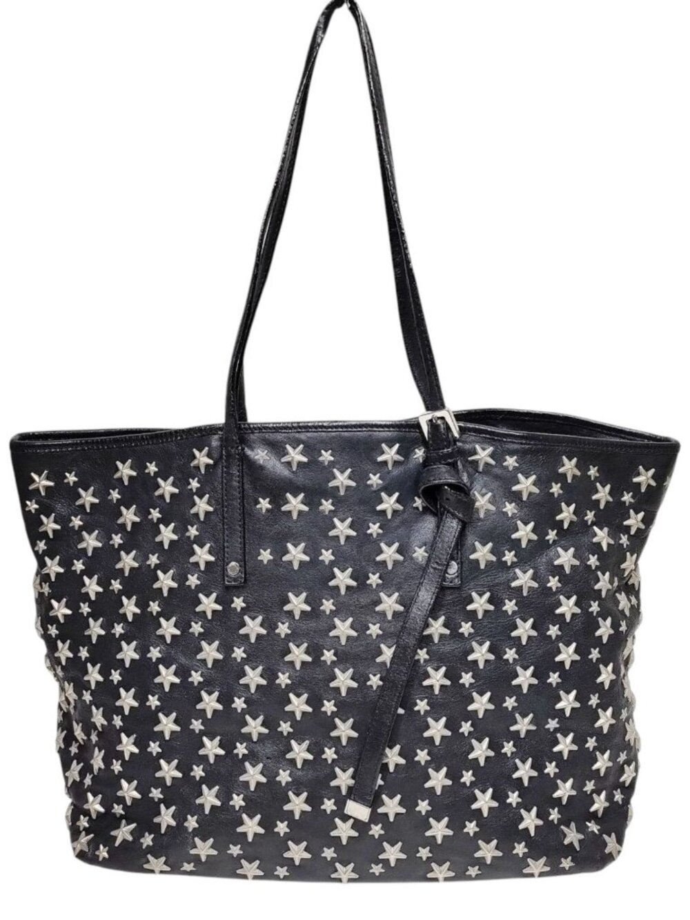 (L4) Jimmy Choo Tote Bag Black Leather